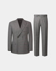 SUIT IN VIRGIN WOOL GRAY GRID PATTERN