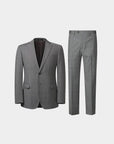 SUIT IN STRETCH FABRIC GRAY GRID PATTERN