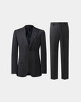 SUIT IN A WOOL BLEND GRAY HERRINGBONE PATTERN