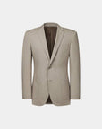 SUIT JACKET IN A WOOL BLEND KHAKI STRIPES