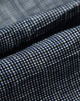 SUIT JACKET IN A LINEN BLEND NAVY AND WHITE GRID PATTERN