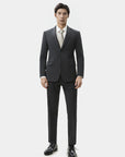 THICKENED SUIT IN STRETCH FABRIC DEEP GRAY