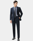 THICKENED SUIT IN STRETCH FABRIC NAVY